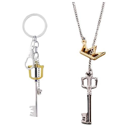 2 Pcs Kingdoms Hearts Schlüsselanhänger Halskette Game Figur Sora Cosplay Accessories Key Anhänger Jewelry (2pcs)