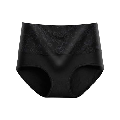 Wäschegummi Unterwäsche Schwarz mit hoher Taille, bequem atmungsaktiv Damen Unterwäsche Durchsichtig (Black, XXL)