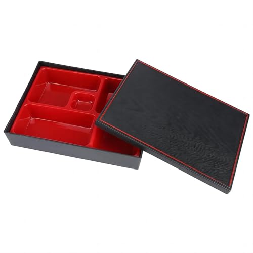 VIFERR Bento Box, Tragbare Lunchboxen Bento-Lebensmittelbehälter Holz Aufbewahrungsbox im Japanischen Stil 4 Fächer Brotdose für Picknick Büro