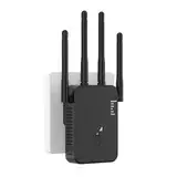 Aenxwa WLAN Repeater WLAN Verstärker 1200Mbit/s Dualband 2,4GHz+5GHz WiFi Booster mit Repeater/Router/Access Point Modus,4 Antenne,Einfache Einrichtung,WiFi Range Extender Mit LAN/WAN Port