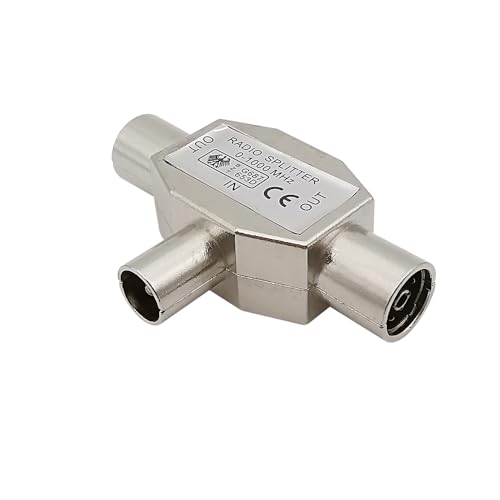 XIAONIYI 1 Stück TV-Stecker auf 2X Buchse Splitter 2-Wege-Anschluss TV-Antenne T-Form Koaxialkabel Antennenverteiler Adapter