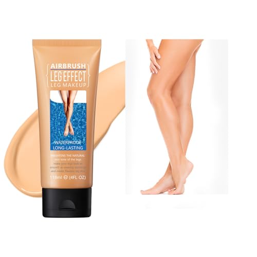 Wasserfestes Bein-Make-up ohne Übertragung, wasserfestes Bein-Make-up für Krampfadern, Bein-Make-up-Lotion, wasserdichte Grundierung für Körper-Make-up (Mittlerer Glanz, Universal)