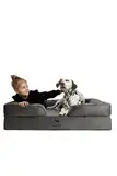 NOAH & PAW Riesiges Hundebett, XXL, 140 x 114 x 27 cm, orthopädisches Hundebett, Eierschalen-Memory-Schaum mit kühlendem Gel, Innenbezug, wasserdicht, maschinenwaschbar (Samt-Sofa-Kollektion)