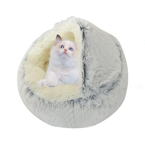 Katzenbett - Universelles Höhlenbett für kleine Haustiere | Abnehmbares Haustierhöhlenbett, beruhigendes Hundebett, bequem und weich, warm für Katzen, kleine Hunde im Winter