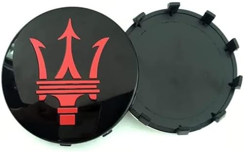 VECES Nabendeckel für Maserati Ghibli Levante Quattroporte GT GC SQ4 MC20 GranSport Coupé, 60mm, wasserdicht, Radnabenkappen, Felgenkappen, Radnaben-Mittelabdeckungen