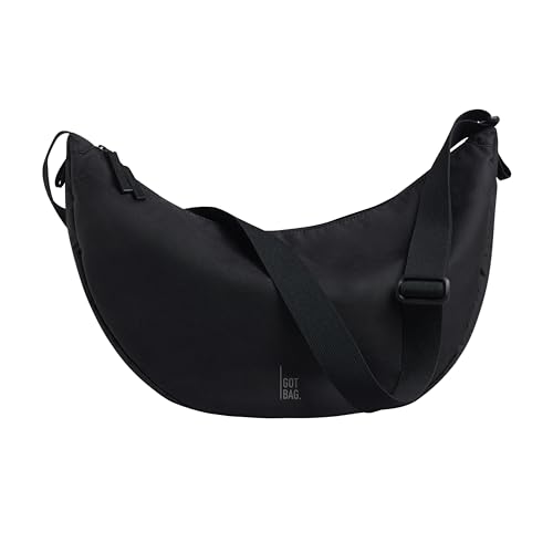 GOT BAG Crossbody Moon Bag | Halbmond Handtasche Wasserabweisend | Stylische Umhängetasche mit verstellbarem Gurt (black, large)