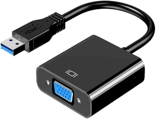 GERUI USB auf VGA Adapter,USB 3.0/2.0 zu VGA Adapter Konverter,HD 1080P Video Grafikkabel Konverter für PC, Laptop HDTV TV kompatibel mit Windows XP/7/8/8.1/10
