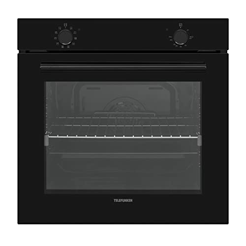 Telefunken ECB75A-B Einbaubackofen ohne Kochfeld, 75 Liter, 10 Betriebsarten, Autark, Teleskopauszug, Dampfreinigung, 2-fach Verglasung, Umluft, 60 cm Backofen