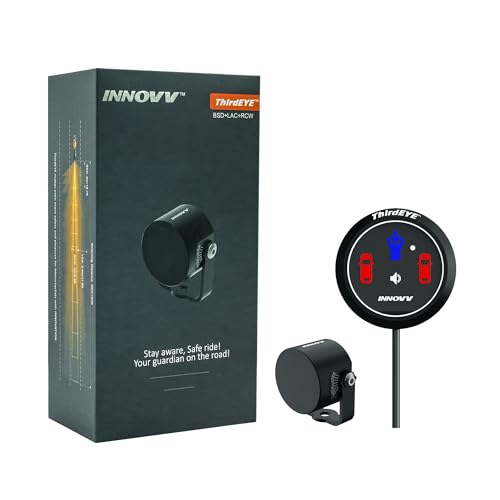 INNOVV ThirdEye Motorrad Toter-Winkel Assistent mit ak, und opt, Alarm, Wasserdichtes Motorrad Assistenzsystem erkennt Gefahren von der Seite und Hinten, Für Motorräder, E-Bike (Version ansehen)