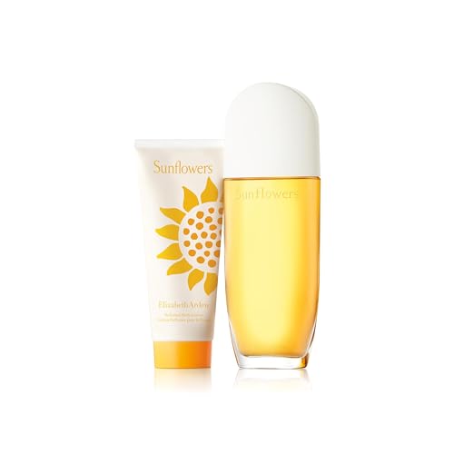Elizabeth Arden - Sunflowers, Geschenkset für Frauen: Eau de Toilette 100 ml, Körpercreme 100 ml, Blumiger Duft, Geschenkbox für Frauen