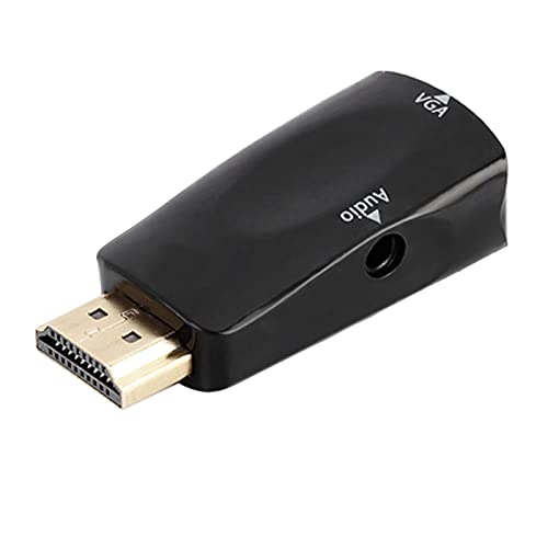 Hdmi Auf Klinke 3.5 Adapter, HD 1080P HDMI-Buchse auf VGA-Buchse Konverter Adapter Mit 3,5 mm Audio Klinkenkabel (Schwarz)