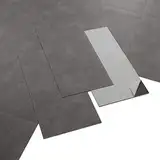 ARTENS - PVC Bodenbelag Galena - Selbstklebende Vinyl-Fliesen - Vinylboden - Betoneffekt - Dunkelgrau- Medio - 60,96 cm x 30,48 cm x 1,5 mm - Dicke 1,5 mm - 2.23m² / 12 Fliesen