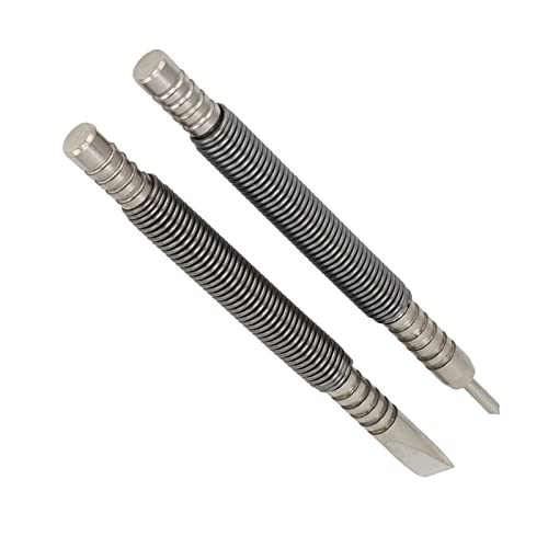 2 PCs Federpunschwerkzeug, Doppelkopf Nagel Setter Hammerless Feder Nagel Set Hoher Kohlenstoffstahl Doppelend Federnägel Punch Tool Hammerless Set Punch, Enthält Einen Bolzenhalter
