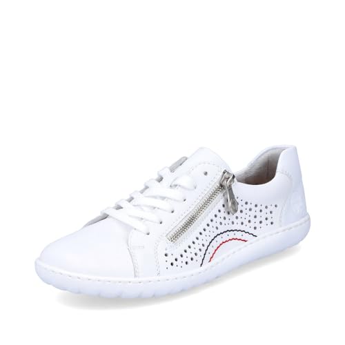 Rieker Damen Low-Top Sneaker 52824, Frauen Halbschuhe,Strassenschuhe,Sportschuhe,Freizeitschuhe,Turnschuhe,Laufschuhe,Weiss (80),40 EU / 6.5 UK