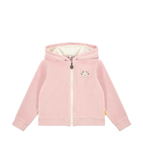 Steiff Sweatjacke EU Größe 98 lotus, Mädchen Sweat-Jacke, Kapuzen-Jacke für Kleinkinder, weich und bequem, Kinder Sweatshirt, waschmaschinenfest