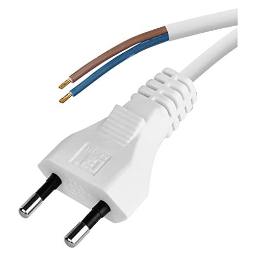 EMOS Netzkabel/Stromkabel/Ersatzkabel/Anschlusskabel, 3 m, Euro Stecker, für Leuchten, Lampen, Leuchtmittel