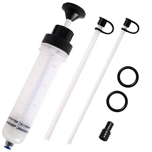 LEMOTO Ölabsaugspritze 200mL Ölspritze |Ölabsaugpistole,Handpumpe,Flüssigkeitsabsauger und Füllpumpe,Geeignet für Bremsflüssigkeit,Getriebeöle,Kühlmittel,Motor,Ölabsauger Umfüllpumpe