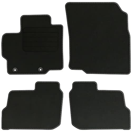 Velourmattenset für Mitsubishi Space Star ab Bj. 2013 Basic runde Befestigungen Mit Absatzschoner Passform Neu Veloursfussmatten Automatten
