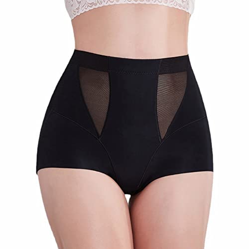 Nahtlose Unterwäsche Damen Mittlere Taille Postpartale körperformende Kleidung Formende Bauchkorsett-Körper-schöne Hosen ohne Rollrand-Leggings Schrank Organizer Unterwäsche (Black, L)