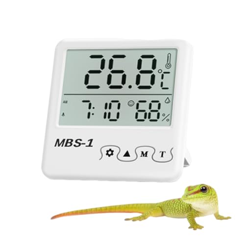 Hygrometer terrarium,Reptilie Thermometer Hochpräzise Digitalaes Reptilien Terrarium Thermometer Hygrometer mit doppelseitigem Klebeband für Büro, Küche, Inkubator Thermometer, Thermometer Gewächshaus