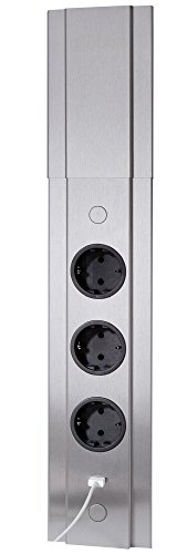 Ecksteckdose mit USB Steckdosenleiste Küche 3-Fach TOLME Edelstahl *559329