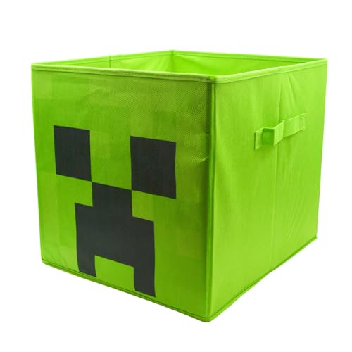 HOX Minecraft Faltbare Aufbewahrungsboxen mit Griffen, langlebig und hochwertiger Stoff, faltbare Aufbewahrungswürfel, kompatible Ikea-Kallax-Möbel, perfekt für die Organisation von Kinderzimmer und