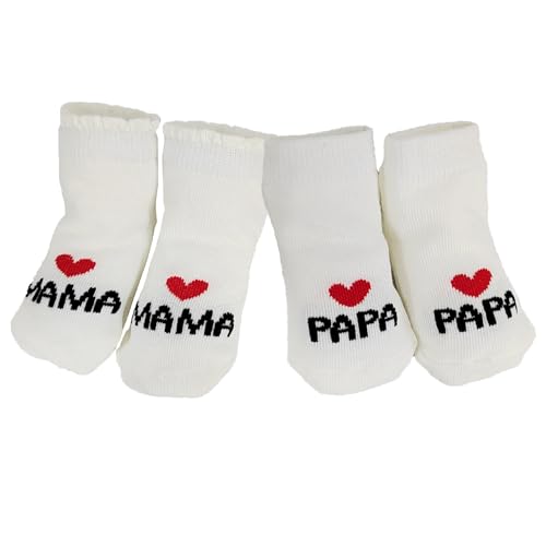 EQLEF Baby socken Geschenk, Mama&Papa Baby Baumwollsocken Neugeborene Dünn Socken 0-6 Monate Baby Mädchen Jungen Home Socken Geschenk für Baby