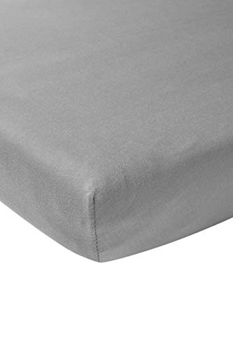 Meyco 566004 Jersey Spannbettlaken für Laufgittermatratze Spieldecke Boxmatratze 100% Baumwolle 75x95cm Dunkelgrau