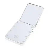 Drfeify Compact LED Compact -Make -up -Spiegel, Waschtischspiegel mit Verstellbarer Helligkeitsreise 2 Siadérat Light Mirror für eine Geschäftsreise (White)