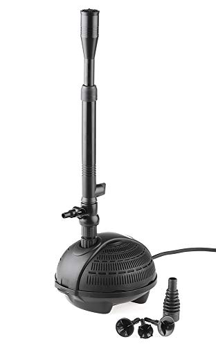 Pontec 57123 PondoVario 1500 - Wasserspielpumpe für den Einsatz in Gartenteich und Zierbrunnen / Teichpumpe / erzeugt vier unterschiedliche Fontänen, Schwarz