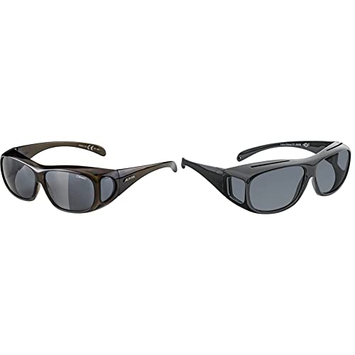 ALPINA OVERVIEW - Verzerrungsfreie und Bruchsichere OTG Sonnenbrille, black transparent gloss, One Size & Wedo 27148599 Überzieh-Sonnenbrille für Autofahrer & Brillenträger, schwarz