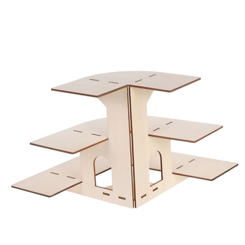 TOGEVAL Holz-displayständer: 3-stufiger Tisch-displayständer Mit Regalen Für Produkte, Handwerksausstellungen, Einzelhandel, Tisch-bauernmarkt