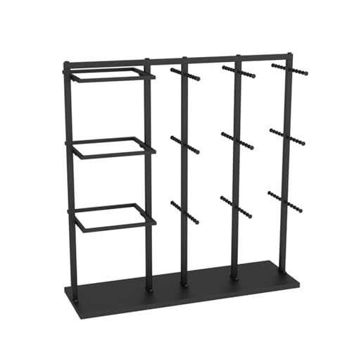 Freistehender Kleiderständer für Einzelhandelsgeschäfte, multifunktionaler Präsentationsständer für Unterwäsche, Schals, BHs, Hijabs und Schals, Boutique-Größe (Schwarz, 130 x 40 x 130 cm)