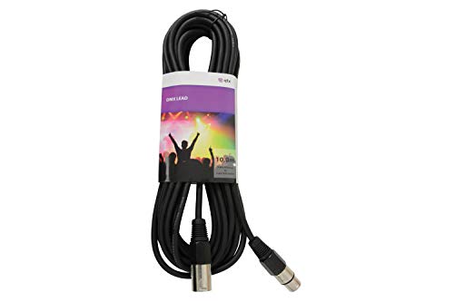 QTX Professionelles DMX-Beleuchtungskabel, XLR-Stecker auf Buchse, 10,0 m
