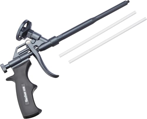 fischer Metallpistole PUP M4, robuste Schaumpistole mit PTFE-Beschichtung, Dosierpistole für PU-Schäume, Bauschaumpistole zum Verarbeiten von Pistolenschäumen, langlebig aus Metall, schwarz