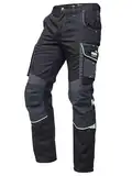 PUMA Workwear Precision X Arbeitshose für Herren - Premium Bundhose mit vielen Taschen und verstärkten Kniepartien - für Handwerk, Produktion und Baugewerbe, Farbe: Schwarz/Neon, Gr.: 52