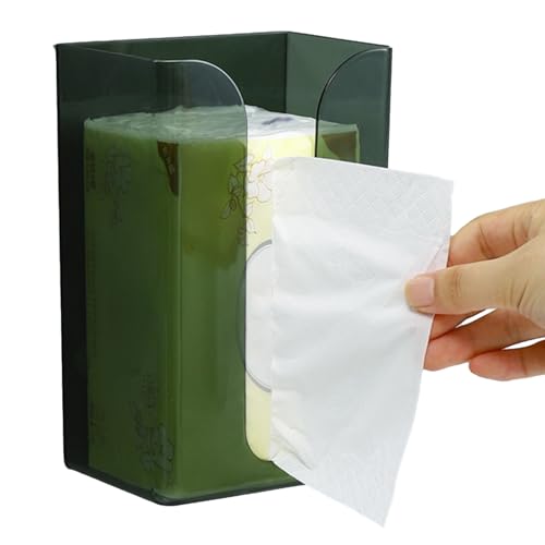 SVCEQZE Kosmetikbox Wandhalterung, 19x12x8.5 cm Taschentuchbox Wand, Taschentuch Halterung Wand, Wandhalterung Tissue Box, Rechteckiger Wand-Tissue-Spender Halter Für Badezimmer, Küche, Toilette