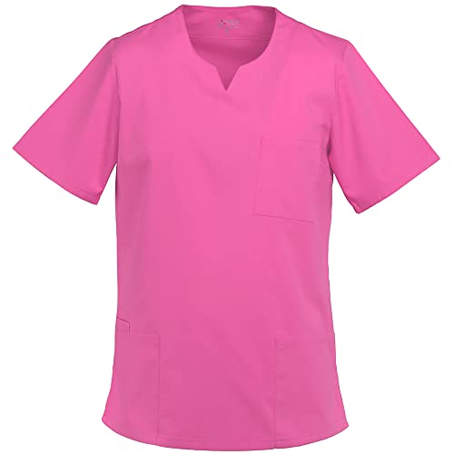 EXNER Medizinischer Schlupf-Kasack, OP-Kasack, für Damen in Krankenpflege, Altenpflege, Klinik, Medizin, Praxis, Farbe pink Größe M