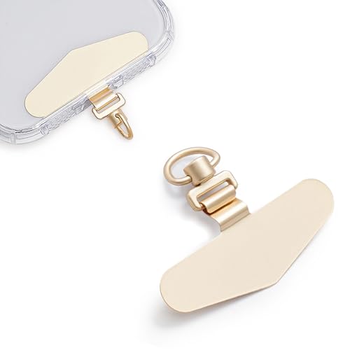 Cxqbsmy Handy Handykette Pads, Metall Pads, Handy Sicherung Patch Pads mit Metallring, Universeller Handytrageband Pads ohne Klebstoff, Handykette Gold