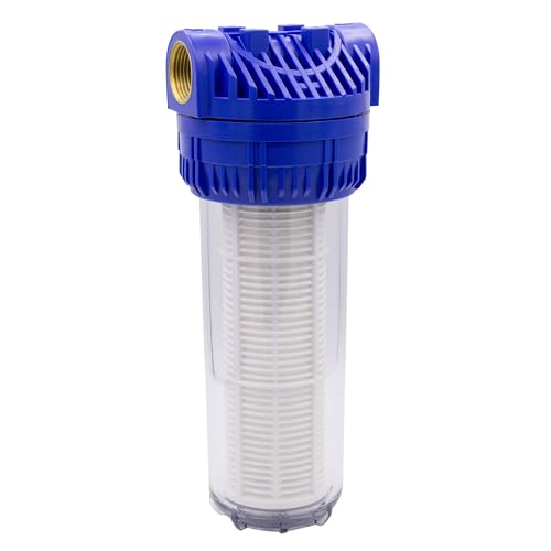 VARIOSAN Vorfilter (10 Zoll) für Pumpen und Hauswasserwerke 18434, 1" Innengewinde, 8 bar, 6.000 l/h Durchflussmenge, 0,06 mm Maschenweite