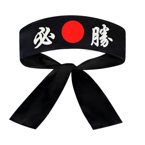 Sunrise Kitchen Supply Victory Japanisches Sushi-Koch Hachimaki Karate Stirnband Schwarz, Schwarz, Einheitsgröße