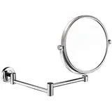 Wandmontierter Schminkspiegel mit 3-facher Vergrößerung, runde Form, zweiseitiger, um 360 ° drehbarer, ausziehbarer Badezimmer-Kosmetikspiegel, Chrom-Finish, kosmetischer Schönheitsspiegel(8inches)