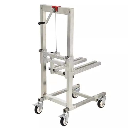 MZBDYYF Material Lift Seilwinde Stapler mit Gabelhubtisch - Palettenhubwagen mit Rollen für einfache Mobilität und Transport