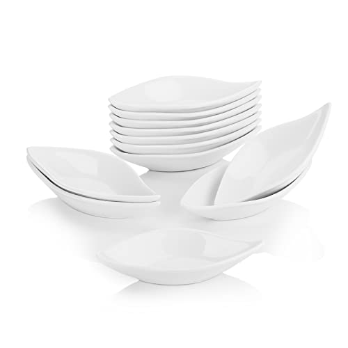 MALACASA, Serie Ramekin.Dish, 12-teiliges Set Super Mini 4,75 Zoll / 12 x 2,2 x 2,2 cm Schüssel aus Porzellan, Dessertschale, Snackschale, Vorspeise