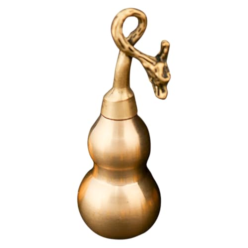 FONDOTIN Kürbis-Schatz-Statue Kupfer Gourd Statue Kupfer Gourd Figurine für Auto Kupferkürbis Feng Shui Kleiner Kürbis Wasserflasche Kürbis Kürbisse Kupferhandwerk Kürbis Handwerk Golden