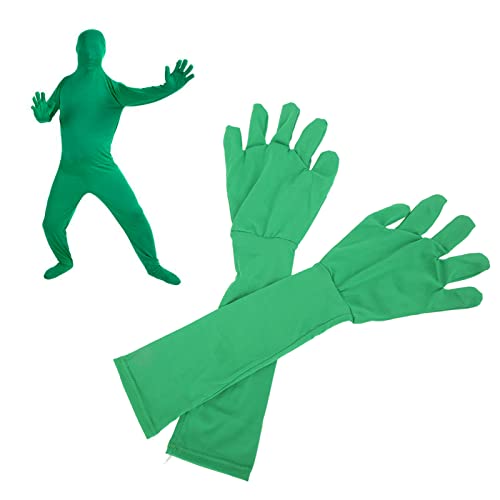 Akozon 2 Stück Chromakey Grün, Chromakey Green Screen Universelle Unsichtbarkeitseffekt-Hintergrundhandschuhe für Fotografie, Foto, Video, Film, Postproduktion