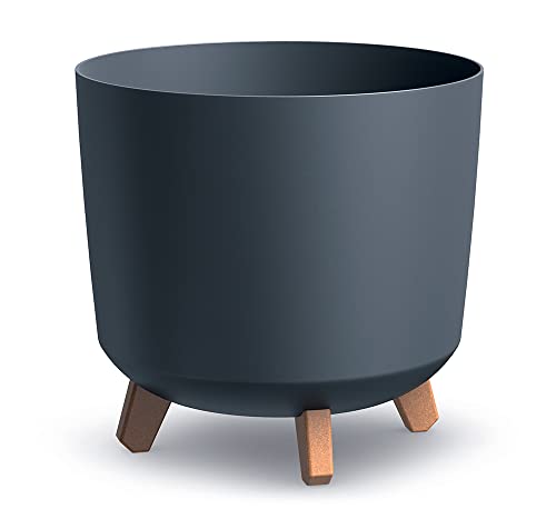 Blumentopf Blumenkübel mit Füßen Pflanzkübel Gracia Slim Rund Übertopf Matt Pflanztopf (Höhe 28,5cm, Anthrazit)