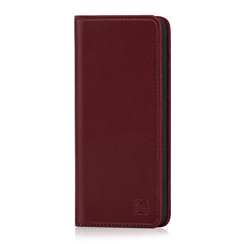 32nd Klassische Series - Lederhülle Case Cover für Samsung Galaxy S7, Echtleder Hülle Entwurf gemacht Mit Kartensteckplatz, Magnetisch und Standfuß - Burgunder