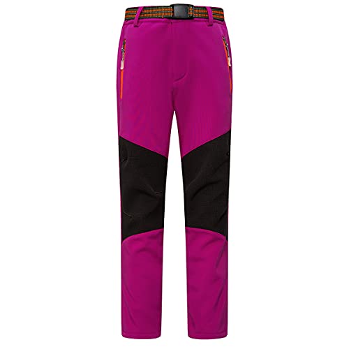 Daysskk Arbeitshose Kinder Winter Mädchen Softshellhose Wanderhose Mädchen Schnelltrocknend Trekkinghose Warm Gefüttert Outdoorhose Mädchen Wasserdicht Funktionshose Rosa 110