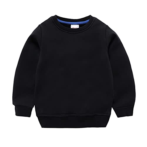 Baby 74 Junge Infant Baby Boys Girls Solid Fashion Loose Warm Tops Sweatshirt Clothes (Black, 1-2 Years)